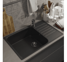 Кухонная мойка из искусственного камня Uperwood UPD-400 (прямоугольная, цвет уголь)