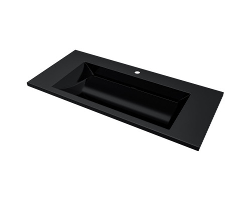 Раковина для ванной полувстраиваемая Uperwood Infinity 100х45х15,3 см, черная глянцевая