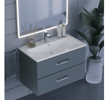 Тумба с раковиной для ванной Uperwood Foster (80 см, подвесная, серый графит)