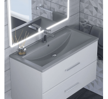 Раковина кварцевая для ванной Uperwood Foster Quartz (80 см, серая матовая, бетон)