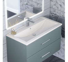 Раковина кварцевая для ванной Uperwood Foster Quartz (90 см, белая матовая, жасмин)