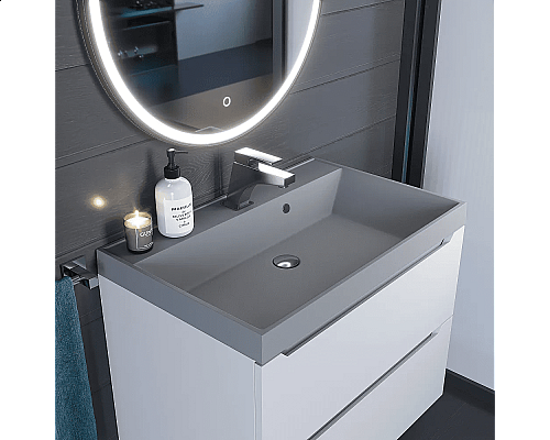 Santeh-Crystal.ru: Раковина кварцевая для ванной Uperwood Classic Quartz (70 см, серая матовая, бетон) Приобрести Раковина кварцевая для ванной Uperwood Classic Quartz (70 см, серая матовая, бетон) в магазине сантехники Santeh-Crystal.ru