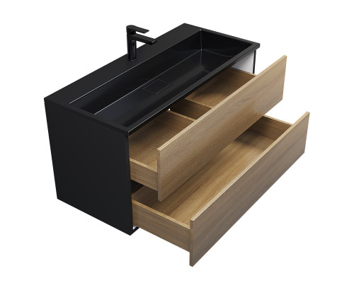 Раковина для ванной полувстраиваемая Uperwood Barsa, 100 см, черная глянцевая