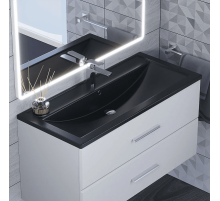 Раковина кварцевая для ванной Uperwood Foster Quartz (100 см, черная матовая, уголь)