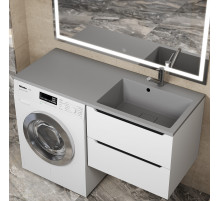 Раковина над стиральной машиной Uperwood Cosmos 120 см, правая, серый шелк