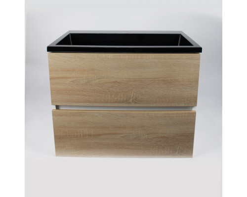 Раковина для ванной полувстраиваемая Uperwood Barsa, 70 см, черная глянцевая