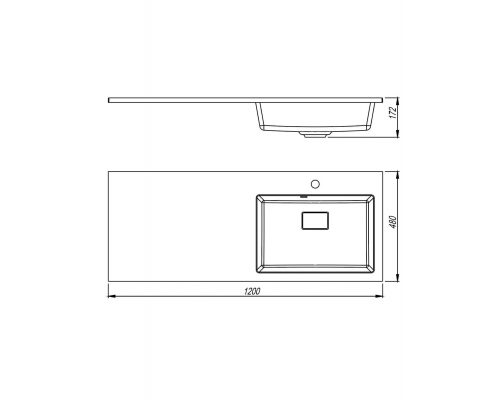 Раковина над стиральной машиной Uperwood Cosmos 120 см, правая, жасмин