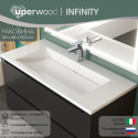 Раковина для ванной полувстраиваемая Uperwood Infinity 100х45х15,3 см, белая глянцевая