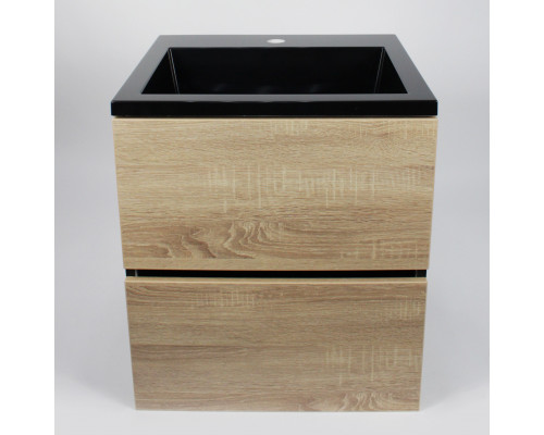 Раковина для ванной полувстраиваемая Uperwood Barsa, 50 см, черная глянцевая