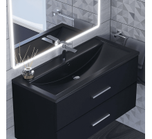 Раковина кварцевая для ванной Uperwood Foster Quartz (100 см, черная матовая, космос)