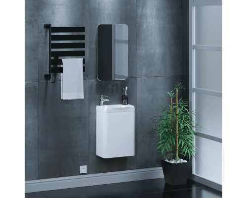 Заказать Тумба с раковиной для ванной Uperwood Bio (40 см, подвесная, белый глянец) в магазине сантехники Santeh-Crystal.ru