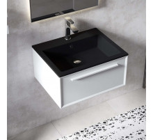 Раковина для ванной полувстраиваемая Uperwood Megan 60 см, черная матовая