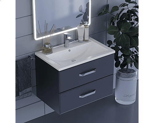 Santeh-Crystal.ru: Тумба с раковиной для ванной Uperwood Foster (70 см, подвесная, черная) Купить Тумба с раковиной для ванной Uperwood Foster (70 см, подвесная, черная) в магазине сантехники Santeh-Crystal.ru