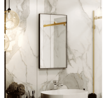 Зеркало для ванной с подсветкой Uperwood Vizo (40x70 см, черный профиль)