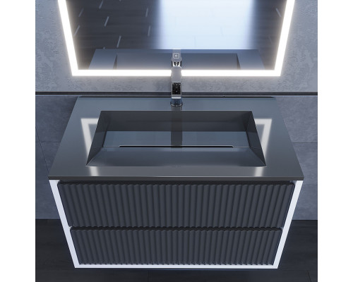 Раковина для ванной Uperwood Next Premium 80 см, серый глянец