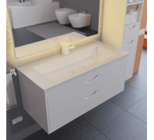 Тумба под раковину для ванной Uperwood Modul (100 см, подвесная, матовая, белая)