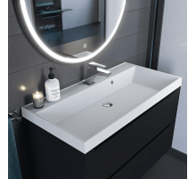 Раковина кварцевая для ванной Uperwood Classic Quartz (100 см, белая матовая, жасмин)