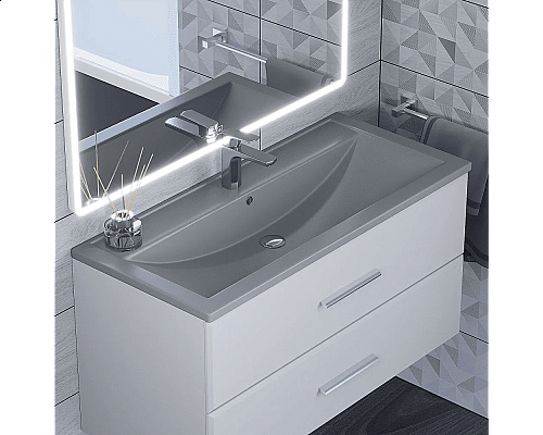 Santeh-Crystal.ru: Раковина кварцевая для ванной Uperwood Foster Quartz (100 см, серая матовая, бетон) Заказать Раковина кварцевая для ванной Uperwood Foster Quartz (100 см, серая матовая, бетон) в магазине сантехники Santeh-Crystal.ru