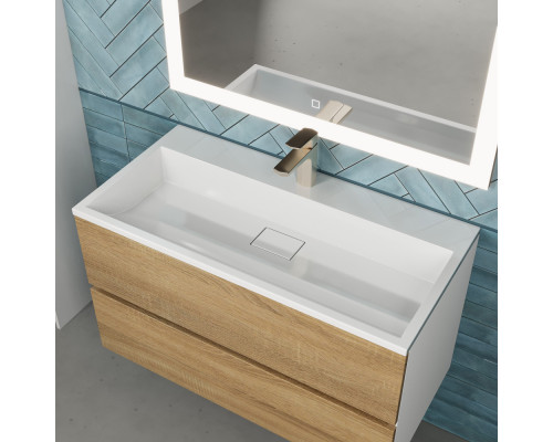 Раковина для ванной полувстраиваемая Uperwood Barsa 90 см, белая глянцевая