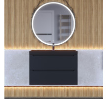 Тумба с раковиной для ванной Uperwood Tanos-Classic Quartz 80 см, черная/уголь