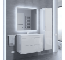 Тумба с раковиной для ванной Uperwood Modul (65 см, подвесная, глянцевая, белая)