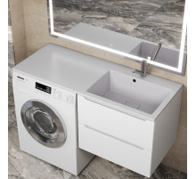 Раковина над стиральной машиной Uperwood Cosmos 120 см, правая, жасмин