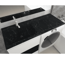 Раковина над стиральной машиной Uperwood Марсал (120 см, левая, черный мрамор)