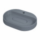 Раковина накладная кварцевая Uperwood Tanos Quartz 55х40х10 см, овальная, серая матовая, бетон