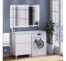 Тумба под стиральную машину Uperwood Tanos (60 см, напольная, белая, 2 ящика)