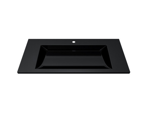 Раковина для ванной полувстраиваемая Uperwood Infinity 100х45х15,3 см, черная глянцевая