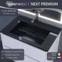 Раковина для ванной Uperwood Next Premium 70х45х13 см, черная глянцевая