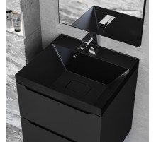 Раковина для ванной Uperwood Classic New 50 см, черная глянцевая, с накладкой для слива