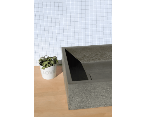 Заказать Раковина для ванной комнаты накладная Uperwood Angkor (60x40 см, прямоугольная, графит) в магазине сантехники Santeh-Crystal.ru