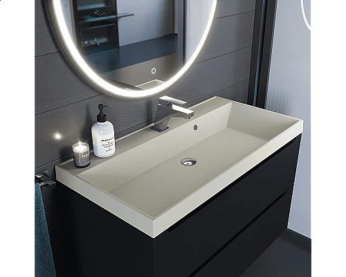 Santeh-Crystal.ru: Раковина кварцевая для ванной Uperwood Classic Quartz (90 см, бежевая матовая, лён) Приобрести Раковина кварцевая для ванной Uperwood Classic Quartz (90 см, бежевая матовая, лён) в магазине сантехники Santeh-Crystal.ru