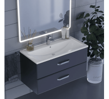 Тумба с раковиной для ванной Uperwood Foster (90 см, подвесная, черная)