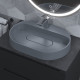 Раковина накладная кварцевая Uperwood Tanos Quartz 55х40х10 см, овальная, серая матовая, бетон