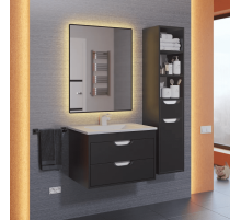 Тумба с раковиной для ванной Uperwood Modul (65 см, подвесная, матовая, черная)