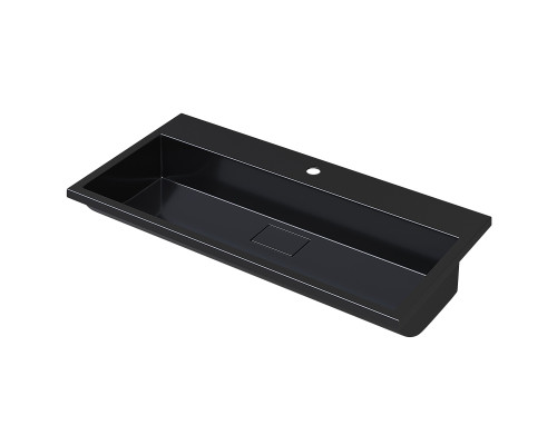 Раковина для ванной полувстраиваемая Uperwood Barsa, 90 см, черная глянцевая