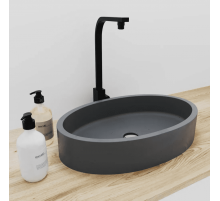 Раковина для ванной комнаты накладная Uperwood Rome (55x35 см, овальная, графит)