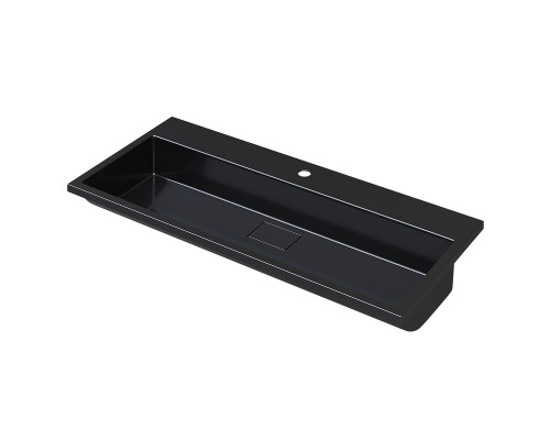 Раковина для ванной полувстраиваемая Uperwood Barsa, 100 см, черная глянцевая