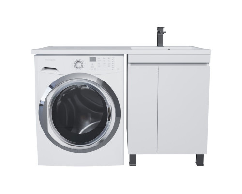Тумба с раковиной под стиральную машину Uperwood Magenta (60/120 см, напольная, белая, с дверцами, правая)