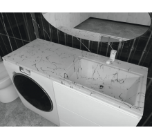 Раковина над стиральной машиной Uperwood Марсал (120 см, правая, белый мрамор)