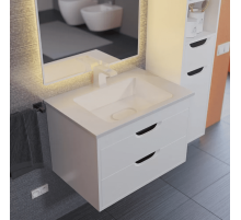 Тумба под раковину для ванной Uperwood Modul (65 см, подвесная, матовая, белая/графит)