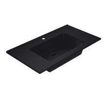 Раковина для ванной полувстраиваемая Uperwood Parma Quartz (85 см, черная матовая, уголь)