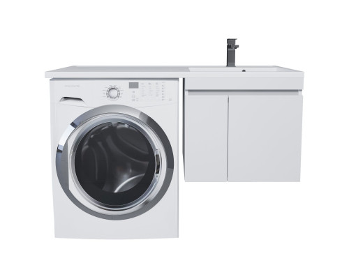 Тумба с раковиной под стиральную машину Uperwood Magenta (60/120 см, подвесная, белая, с дверцами, правая)