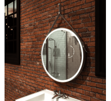 Зеркало для ванной с подсветкой Uperwood Round (65 см, LED подсветка, сенсор, белый ремень)