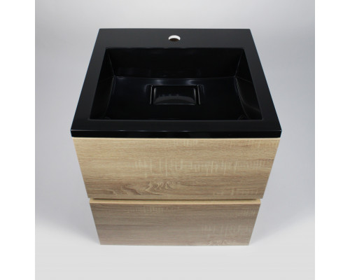 Раковина для ванной полувстраиваемая Uperwood Barsa, 50 см, черная глянцевая