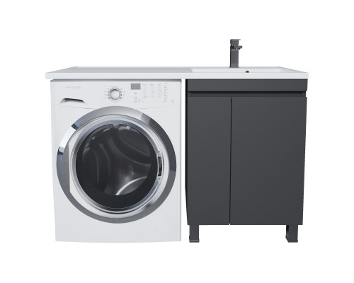 Тумба с раковиной под стиральную машину Uperwood Magenta (60/120 см, напольная, черная, с дверцами, правая)