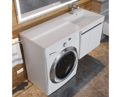 Тумба под стиральную машину Uperwood Magenta (60 см, подвесная, белая/графит, с дверцами)