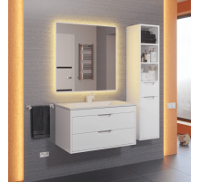 Тумба с раковиной для ванной Uperwood Modul (80 см, подвесная, матовая, белая)